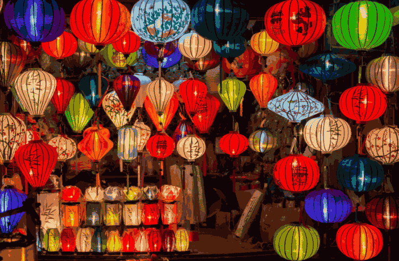 lanternes colorées à Hoi An, lieu instagrammable au Vietnam
